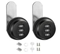 Zyiphor 2Pcs Serrure Code Boite Aux Lettres 20mm Barillet Boite Aux Lettres Code Verrouillage, 3 Code à Chiffres Combinaison Serrure Pour La Boîte Aux Lettres Du Tiroir (5-12mm)