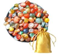 Zyiphor 500g Pierres Semi-précieuses Naturelles 15-20 mm Mélange de Pierres Précieuses Colorées pour Enfants Décoration Chasse au Trésor Collection Artisanat Cadeau DIY avec Sac de Rangement