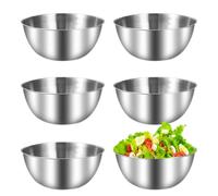 Zyiphor 6 Pièces Saladier Inox Bol Inox avec Balance Ø 17cm Empilables Bols à Mélanger Saladier Cul de Poule pour Cuire et Servir, Saladiers et Bols à Collation