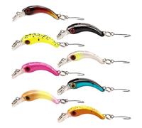 Zyiphor 8 Pièces Leurre Pecheavec Crochet Unique Mini Wobbler Kit de Leurres Flottants Artificiels pour Truite, Bar, Poisson-Chat, l'eau Salée et l'eau Douce