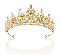 Zyiphor Couronne Princesse Enfant,Diadème Femme,Tiara Cristal Couronne Tiare Baroque,DiadèMe de Princesse Bridal Bandeau pour Mariage, Anniversaire, Fête | Accessoire Femme et Fille. (Or)