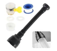 Zyiphor Embout Robinet Cuisine avec Accessoires d'Installation, Rallonge de Robinet Pivotante à 360°, Tête Douchette Évier 3 Modes, pour Lavabo Cuisine et Salle de Bain (Noir)