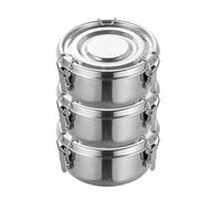 Zyiphor Lot de 3 Boîtes à Déjeuner en Acier Inoxydable 360ml Étanches Anti-Fuite avec Couvercle et joint d'étanchéité Pratique pour Collations Fruits Céréales Soupes Idéal pour Enfants et Adultes