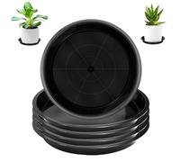 Zyiphor Lot de 5 Dessous de Pot de Fleur, 20cm Soucoupe Pot Fleur Noir Épaisses, Soucoupes pour Pots de Fleurs pour Plantes, Plateau de Drainage pour Intérieur, Extérieur, Jardin