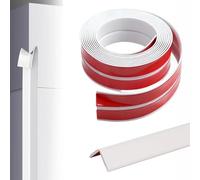 Zyiphor Moulure Angle Adhésive PVC, Baguette d'Angle Souple 2cm x 10m, Protection et Décoration pour Plafonds/Angles Murs/Sols/Carrelage, Facile à Découper,Blanc