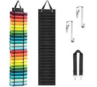 Zyiphor Organisateur de Rouleaux en Vinyle avec 24 Compartiments Support de Rouleau de Vinyle Transparent en Tissu Oxford et PVC pour Montage Mural ou sur Porte pour Papier de Transfert Thermique (B)