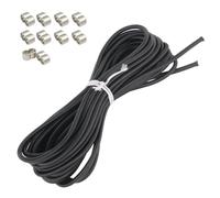 Zyiphor Tendeur Élastique 6 mm x 10M Sandow pour Bache, Corde Elastique pour Bache, Tendeur Elastique Noir Cordon pour Bâche Camping Tente, Vélo