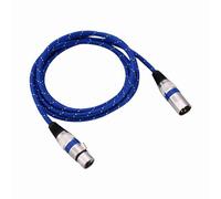 ZyjGaliliad Câble audio micro XLR mâle vers femelle équilibré à 3 broches, câble MIC avec gaine tressée en nylon pour scène, mixeur, amplificateur, bleu de 1 m à 20 m (1,8 mètres)