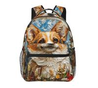ZYJHYY Corgi Sac de sport décontracté avec dos rembourré et dos rembourré pour le travail, le camping, le printemps et le jardin
