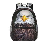 ZYJHYY Sac de sport décontracté avec imprimé tête d'aigle blanc - Résistant à l'usure - Sac à dos de randonnée avec dos rembourré - Pour voyage, camping