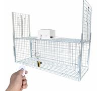 ZYJIX Piège à animaux vivants, cage infrarouge de 81,3 cm avec télécommande, design pliable pour attraper les écureuils, ratons laveurs, lapins et tamias