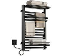 ZYJIX Porte-serviettes électrique avec télécommande et application, chauffage en fibre de carbone 490 W pour salle de bain, minuterie et thermostat