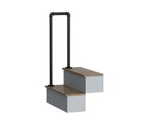 ZYJIX Rampes d'escalier à 2 marches, marches extérieures, Rampe d'escalier en Fer forgé, Barre de Support de sécurité pour Jardin extérieur, pour Personnes âgées, Noir(Size:95cm)