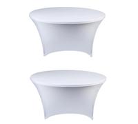 ZYJIX Royal Blue Round Stretch Tablech 4 Pack Élastique Housse ajustée pour Cocktail Bar Party Wedding Event Decor Ride Résistante Machine Lavable