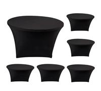 ZYJIX Royal Blue Round Stretch Tablech 4 Pack Élastique Housse ajustée pour Cocktail Bar Party Wedding Event Decor Ride Résistante Machine Lavable