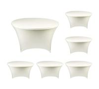 ZYJIX Royal Blue Round Stretch Tablech 4 Pack Élastique Housse ajustée pour Cocktail Bar Party Wedding Event Decor Ride Résistante Machine Lavable
