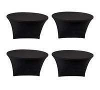 ZYJIX Royal Blue Round Stretch Tablech 4 Pack Élastique Housse ajustée pour Cocktail Bar Party Wedding Event Decor Ride Résistante Machine Lavable