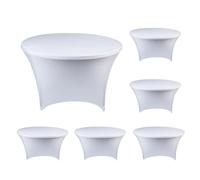 ZYJIX Royal Blue Round Stretch Tablech 4 Pack Élastique Housse ajustée pour Cocktail Bar Party Wedding Event Decor Ride Résistante Machine Lavable
