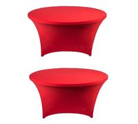 ZYJIX Royal Blue Round Stretch Tablech 4 Pack Élastique Housse ajustée pour Cocktail Bar Party Wedding Event Decor Ride Résistante Machine Lavable