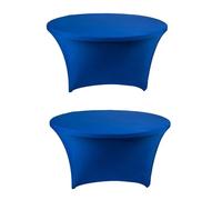 ZYJIX Royal Blue Round Stretch Tablech 4 Pack Élastique Housse ajustée pour Cocktail Bar Party Wedding Event Decor Ride Résistante Machine Lavable