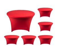 ZYJIX Royal Blue Round Stretch Tablech 4 Pack Élastique Housse ajustée pour Cocktail Bar Party Wedding Event Decor Ride Résistante Machine Lavable