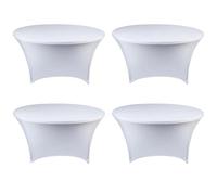 ZYJIX Royal Blue Round Stretch Tablech 4 Pack Élastique Housse ajustée pour Cocktail Bar Party Wedding Event Decor Ride Résistante Machine Lavable