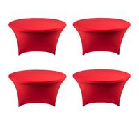 ZYJIX Royal Blue Round Stretch Tablech 4 Pack Élastique Housse ajustée pour Cocktail Bar Party Wedding Event Decor Ride Résistante Machine Lavable