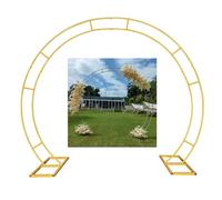 ZYJIX Support d'arche Rond en Or, Cadre de Dos en Ballon en Acier de 20 mm, Cercle de Jardin de Fleurs Portable pour décoration de Douche de bébé, Base métallique Durable avec Une assemblée Facile