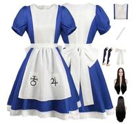 ZYJKGL Anime Cosplay Uniforme Alice:Madness Returns Costume Ensemble complet avec perruque - Fête d'Halloween et Conventions Anime Ensemble complet Outfit Adultes