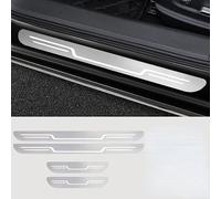 ZYJZXL188 4 Pièces Protection Seuil De Porte, pour VW Tharu Tiguan Tiguan Allspace Touareg Protecteur Seuil Porte AntidéRapant Garde Plaque Antirayures Accessoires Automobile,Silver Brushed