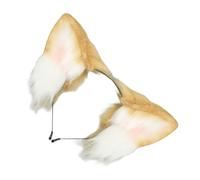 ZYKEJJDDAK 1/2 serre-tête avec oreilles de chien - Fausse fourrure - Serre-tête longue pour Halloween et cosplay