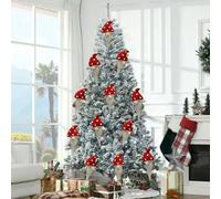 ZYKEJJDDAK 1/4/6 décorations de Noël en forme de champignon à suspendre pour sapin de Noël pour extérieur et intérieur