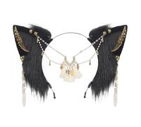 ZYKEJJDDAK 1 bandeau oreilles de loup renard queue en fourrure pour Noël, Halloween, cosplay, fête, accessoires de déguisement, costumes d'Halloween pour homme et femme