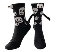 ZYKEJJDDAK 1 paire de chaussettes amusantes pour couple - Motif squelette d'Halloween - Pour homme et femme, a, taille unique