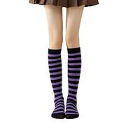 ZYKEJJDDAK 1 paire de chaussettes longues à rayures pour femme pour le quotidien ou les fêtes, Article 11, taille unique