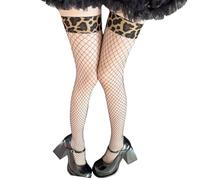 ZYKEJJDDAK 1 paire de chaussettes montantes en nylon respirant au-dessus du genou pour un usage quotidien Motif léopard, b, taille unique