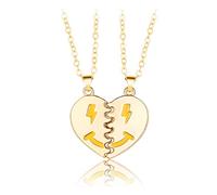 ZYKEJJDDAK 1 paire de colliers en forme de cœur assortis pour couples avec pendentif d'amitié et distance magnétique - Design tendance, 5.85x3.12in, Métal, Pas de gemme