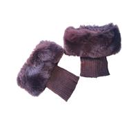 ZYKEJJDDAK 1 paire de manchons d'hiver chauds pour femme en tricot côtelé en fourrure pour bottes courtes pour fille, marron, taille unique