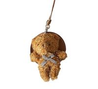 ZYKEJJDDAK Adorable pendentif ours en peluche pour sac à main, utilisation polyvalente comme chaîne de pull ou breloque de sac pour un look tendance, 10x6cm, Coton PP, Pas de gemme