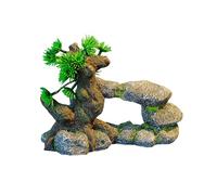 ZYKEJJDDAK Aquariums Figurine d'arbre rocailleux Ornement pour aquariums Crevettes Cachettes Arqué Grotte Aquarium Paysage Sous-marin Décor sûr