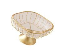 ZYKEJJDDAK Bol de service spacieux de 24 cm de large pour table basse, en fer et en PET, plateau de présentation de fruits léger