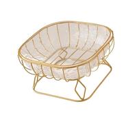 ZYKEJJDDAK Bol de service spacieux de 24 cm de large pour table basse, en fer et en PET, plateau de présentation de fruits léger