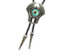 ZYKEJJDDAK Bolotie vintage faite à la main avec pendentif en pierre œil du mal et corde en cuir synthétique, 100cm, Métal