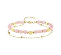 ZYKEJJDDAK Bracelet artisanal à double fil avec pierre sphérique - Motif cœur - Bijoux naturels - Chaîne modifiable pour femme, taille unique, Comme décrit