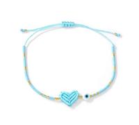 ZYKEJJDDAK Bracelet léger avec motif œil du mal avec cœur tissé et perles colorées pour femme, taille unique, Comme décrit