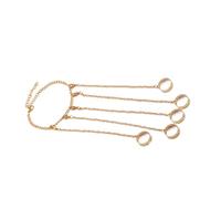 ZYKEJJDDAK Bracelet punk avec chaîne superposée avec harnais de main, bracelet esclave, 3.12x2.73in, Métal