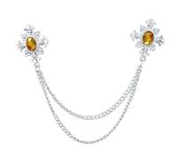 ZYKEJJDDAK Broche tendance en strass pour col de chemise, accessoire pour le travail quotidien ou les réseaux sociaux, Size approx. 2.5x3cm/0.98x1.18inch, Métal