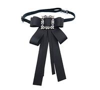 ZYKEJJDDAK Broche vintage pour femme avec nœud papillon - Bijoux de luxe - Uniforme - Col de chemise - Long ruban