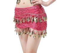 ZYKEJJDDAK Ceinture de danse du ventre pour femme, écharpe de hanche ventrale, jupe de danse du ventre avec chaîne de taille avec danse du ventre dorée