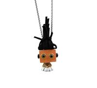 ZYKEJJDDAK Chaîne punk en bois avec pendentif robot vapeur, longueur réglable, bijou pour femme, 2.34x2.73in, Alliage de bois, Pas de gemme